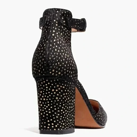 Madewell the Dove Sandal in Metallic Dot Calf Half Block High Heel Women's 10 - Picture 4 of 14